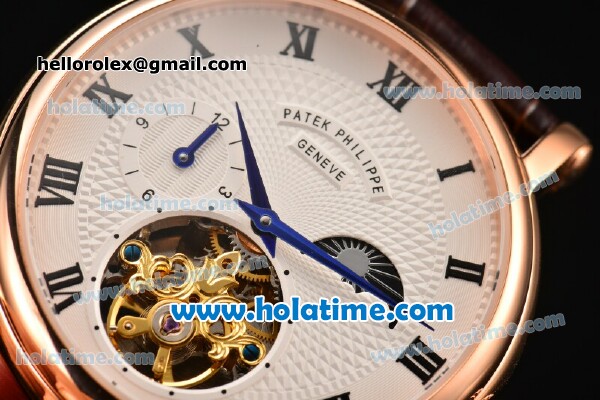Patek Philippe Grand Complitcations Asia Automatic Rose Gold Case with Black Roman Numeral Markers and White Dial - Click Image to Close